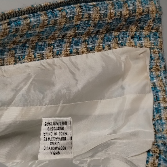 Caché Boucle Tweed Lady Jacket sz 6 rhinestones zip Chanel-style - Picture 7 of 7